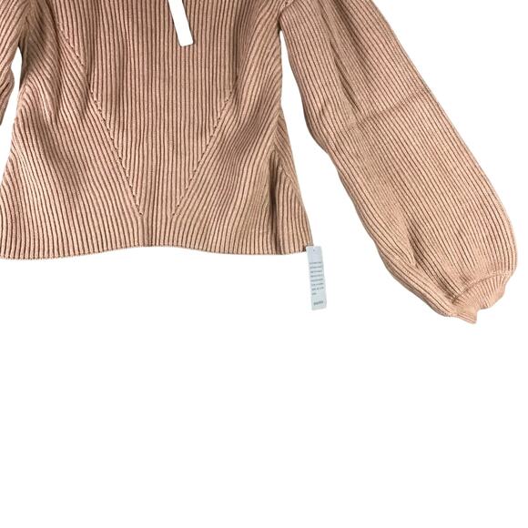 Nordstrom Women’s Small Camel Tan Cropped Pullover Sweater Balloon Sleeves NWT - Picture 12 of 14